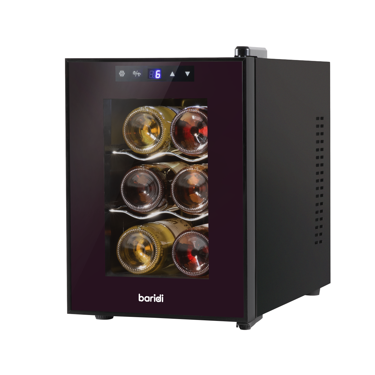 Baridi Wine Cooler Fridge, 6 Bottle, Black (DH217)