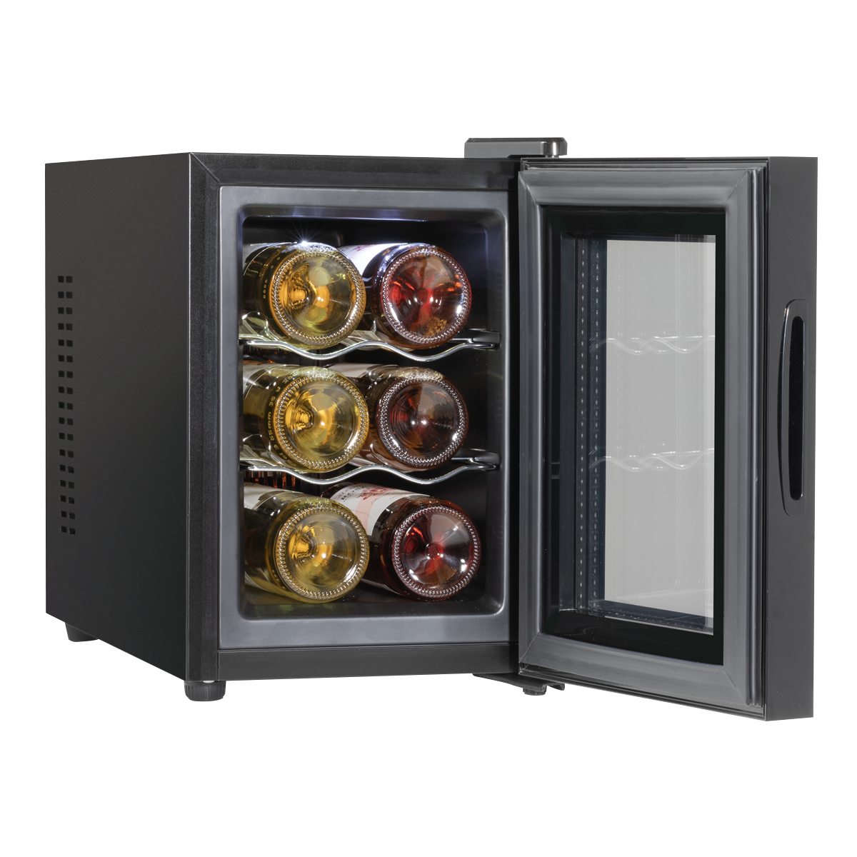 Baridi Wine Cooler Fridge, 6 Bottle, Black (DH217) (Factory Refurbished A)