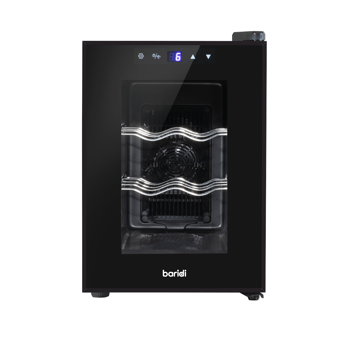 Baridi Wine Cooler Fridge, 6 Bottle, Black (DH217) (Factory Refurbished A)