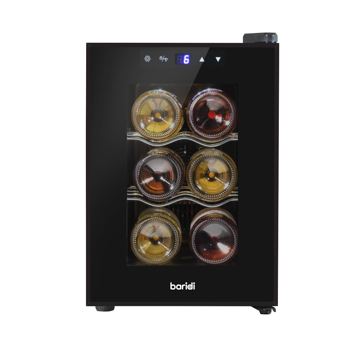 Baridi Wine Cooler Fridge, 6 Bottle, Black (DH217)