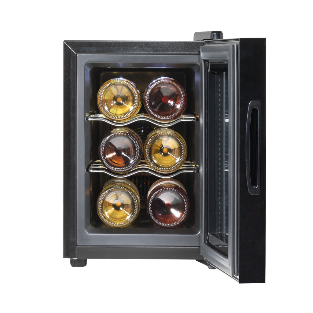Baridi Wine Cooler Fridge, 6 Bottle, Black (DH217) (Factory Refurbished A)