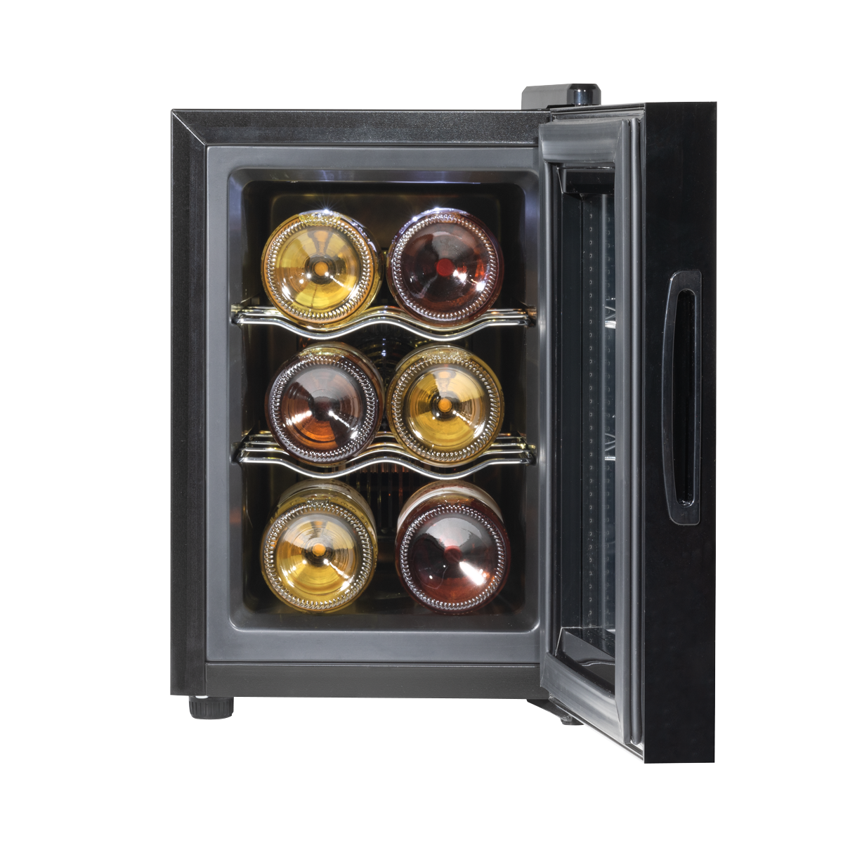 Baridi Wine Cooler Fridge, 6 Bottle, Black (DH217) (Factory Refurbished A)