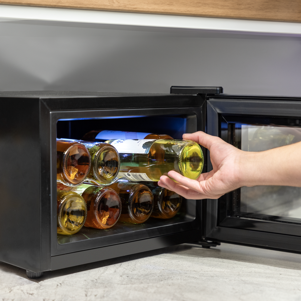 Baridi Wine Cooler Fridge, 8 Bottle, Black (DH218) (Factory Refurbished B)