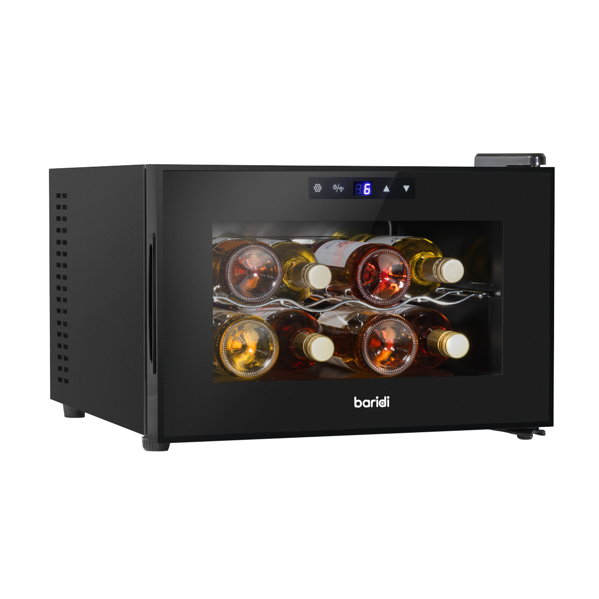 Baridi Wine Cooler Fridge, 8 Bottle, Black (DH218)