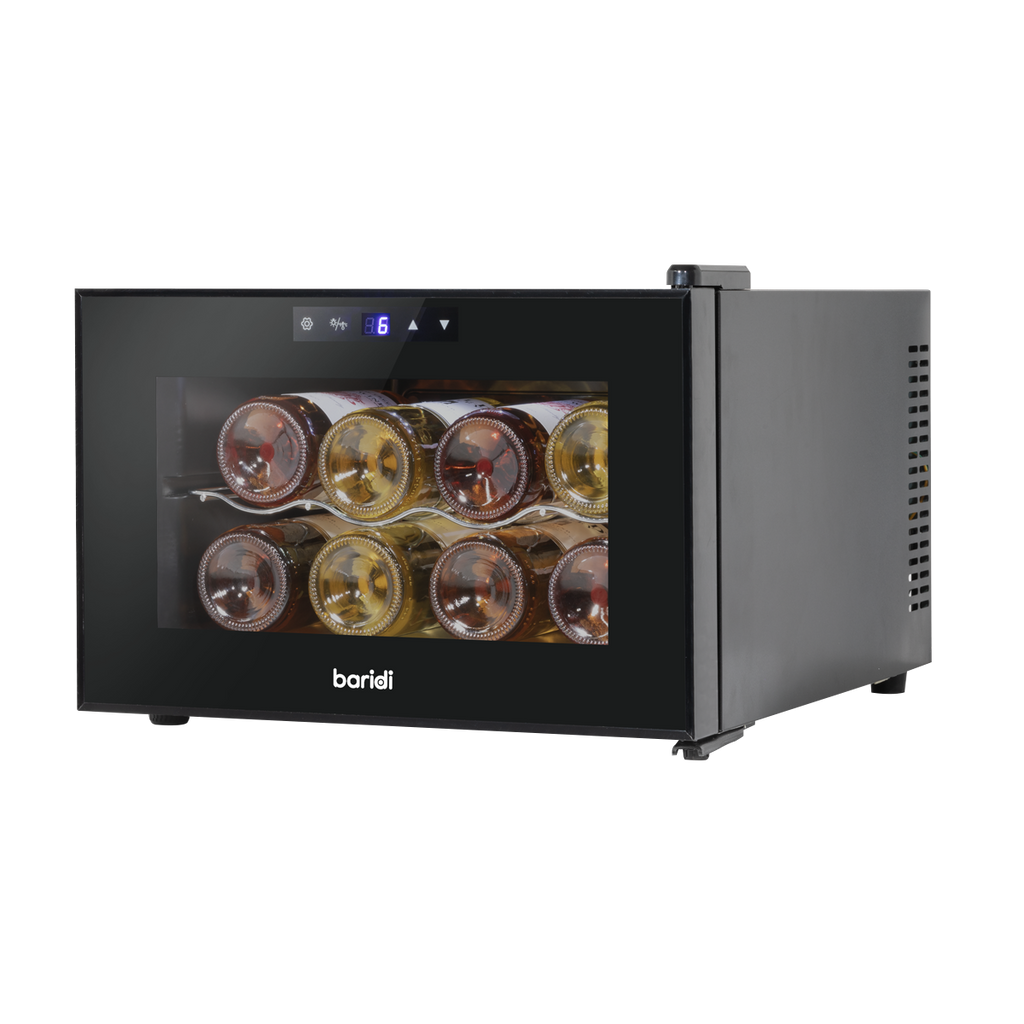 Baridi Wine Cooler Fridge, 8 Bottle, Black (DH218) (Factory Refurbished B)