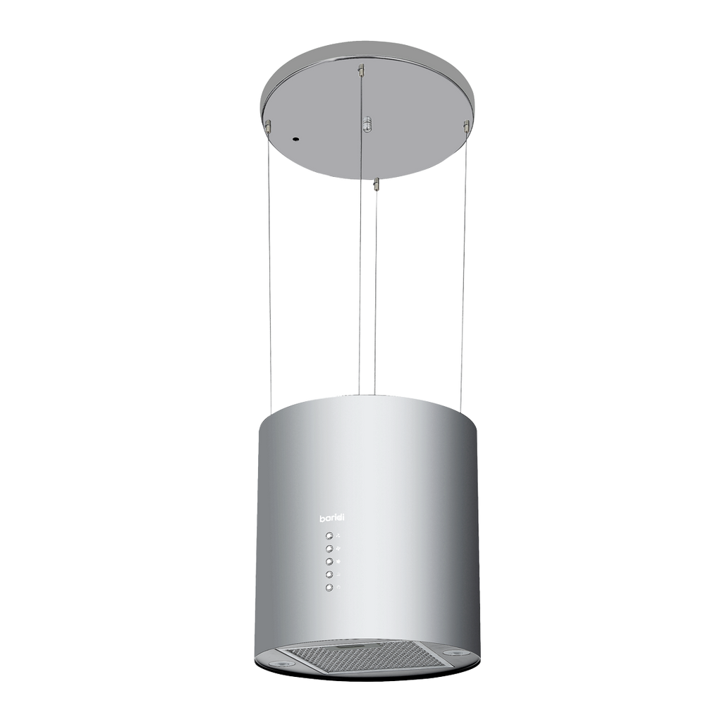 Baridi Round Island Cooker Hood with Filter 35cm, Stainless Steel (DH220)