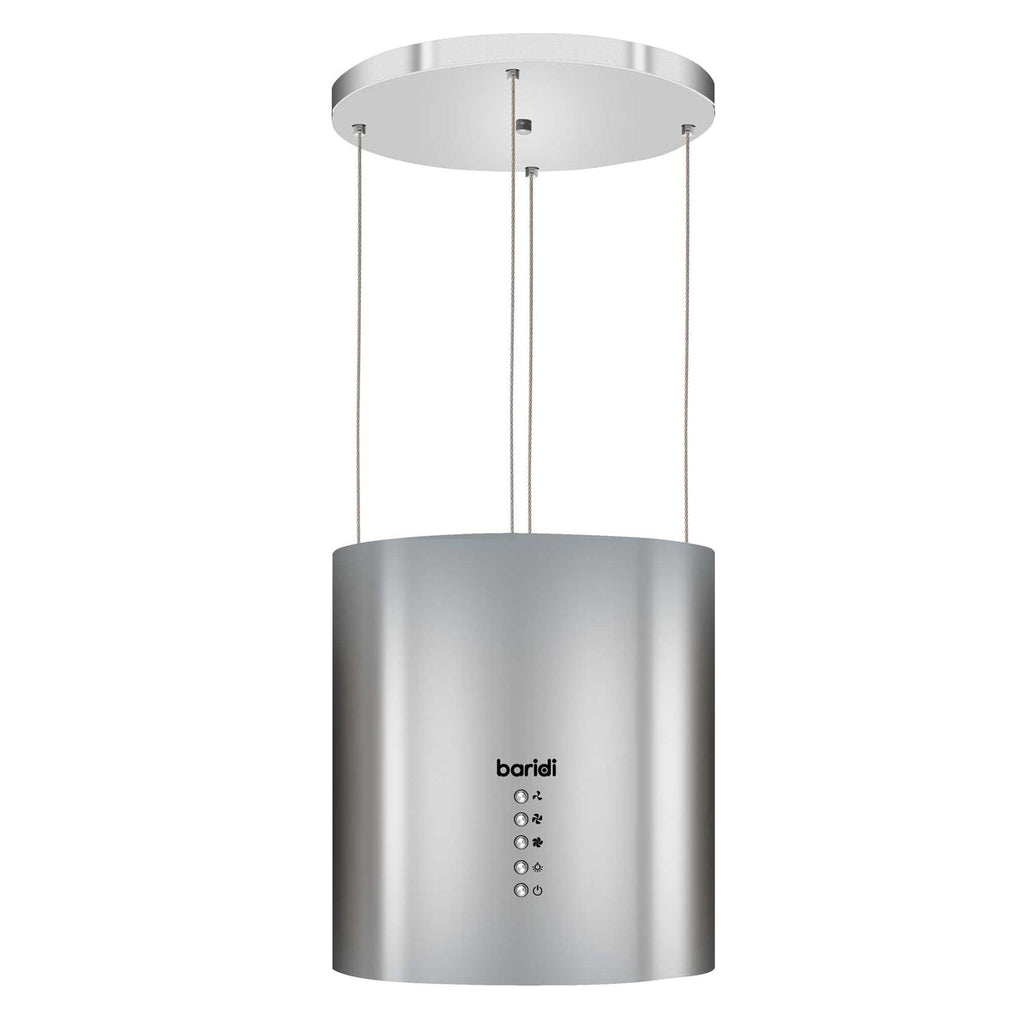 Baridi Round Island Cooker Hood with Filter 35cm, Stainless Steel (DH220)