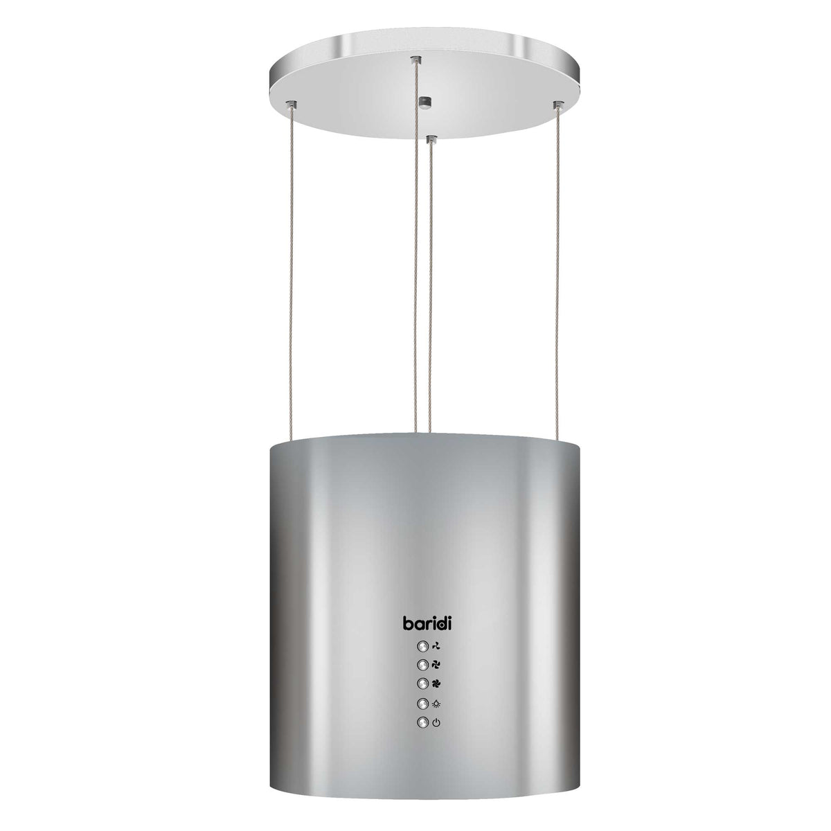 Baridi Round Island Cooker Hood with Filter 35cm, Stainless Steel (DH220)