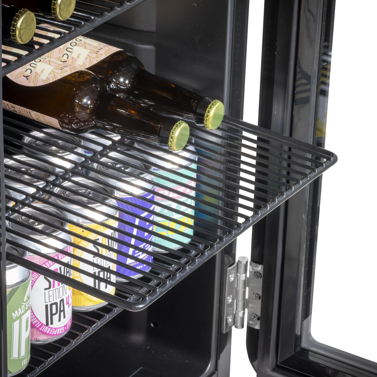 Baridi Retro Style Drinks, Beer & Wine Fridge, 70L Capacity, Black (DH222)