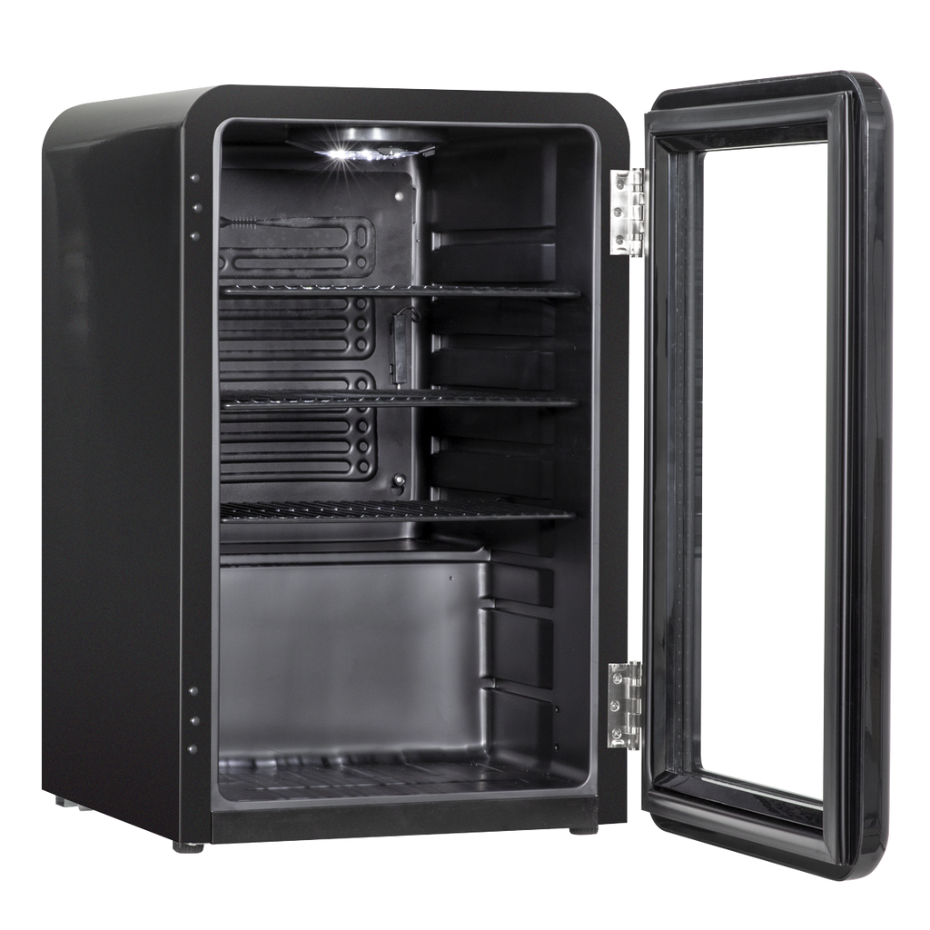 Baridi Retro Style Drinks, Beer & Wine Fridge, 70L Capacity, Black (DH222)