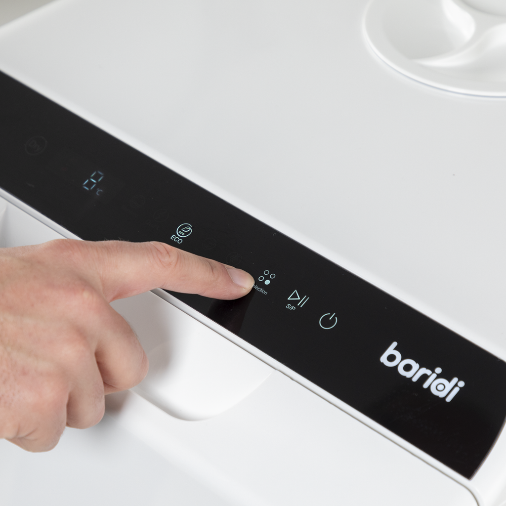 Baridi Mini Tabletop Dishwasher, 2-4 Place Settings, 5L Capacity, White (DH224A) (Factory Refurbished A)