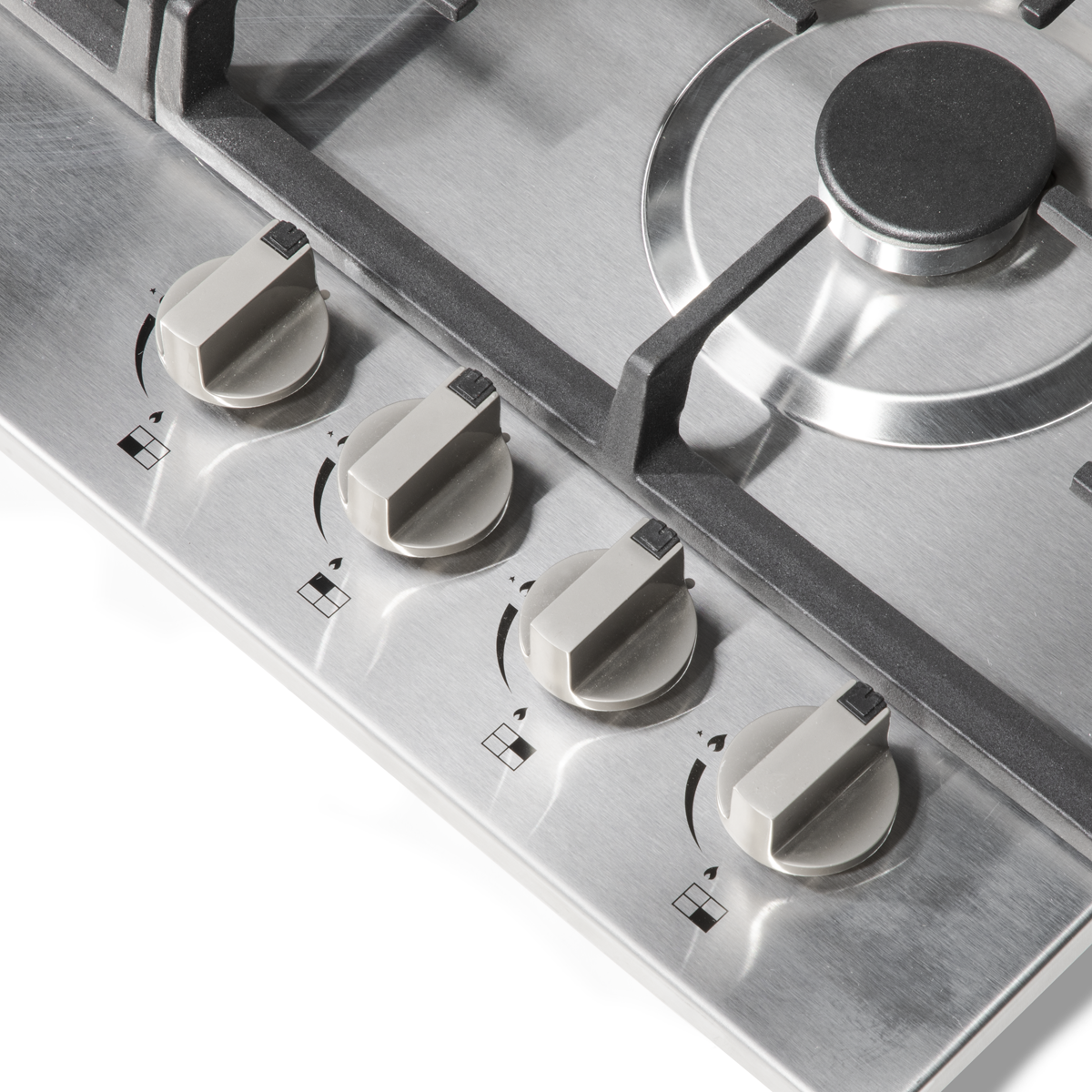 Baridi Built-in Gas Hob 60cm, 4 Cooking Zones, Stainless Steel (DH225) (Factory Refurbished A)