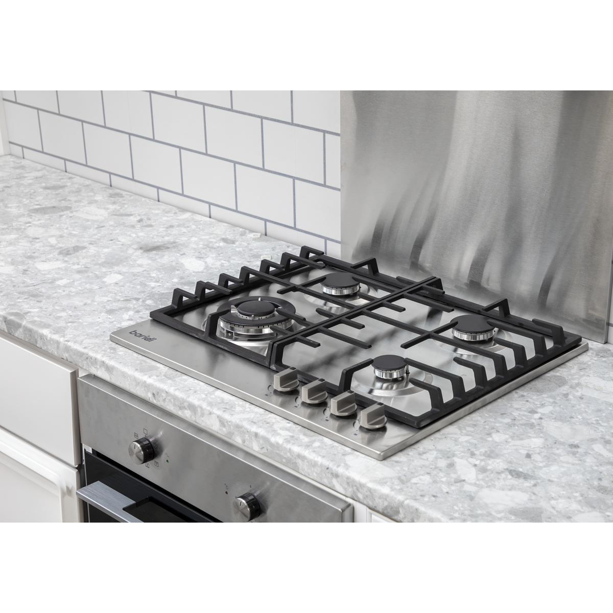 Baridi Chimney Cooker Hood, Oven, Gas Hob & Splashback 60cm (DH390)