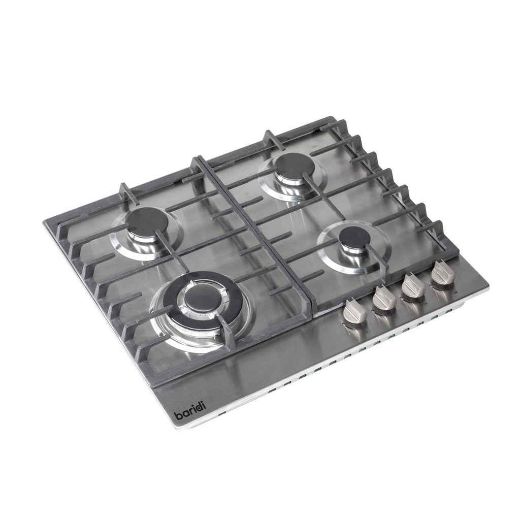 Baridi Built-in Gas Hob 60cm, 4 Cooking Zones, Stainless Steel (DH225) (Factory Refurbished A)
