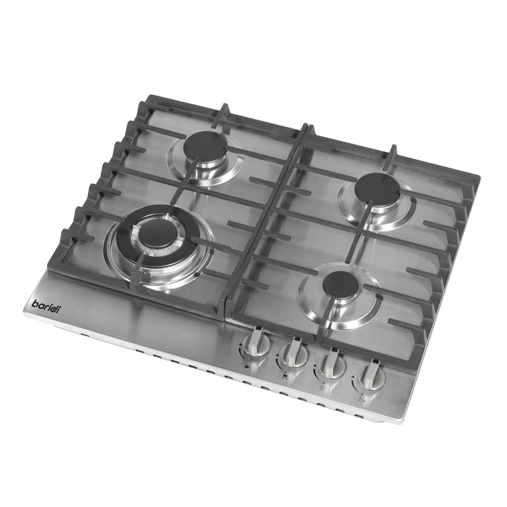 Baridi Built-in Gas Hob 60cm, 4 Cooking Zones, Stainless Steel (DH225) (Factory Refurbished A)
