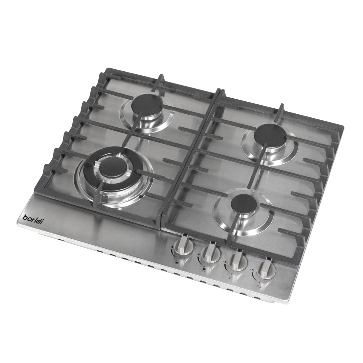 Baridi Built-in Gas Hob 60cm, 4 Cooking Zones, Stainless Steel (DH225) (Factory Refurbished A)