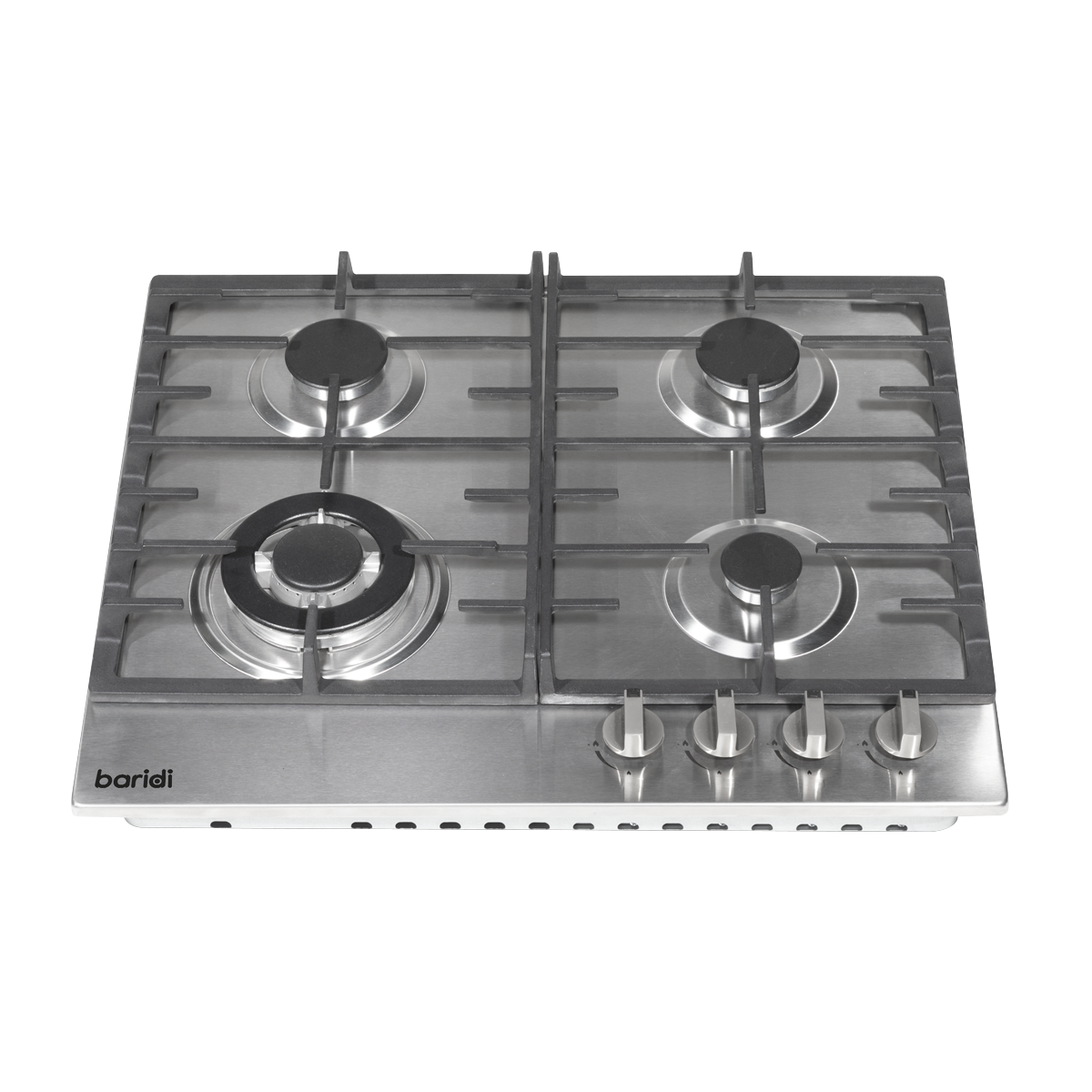 Baridi Built-in Gas Hob 60cm, 4 Cooking Zones, Stainless Steel (DH225) (Factory Refurbished A)