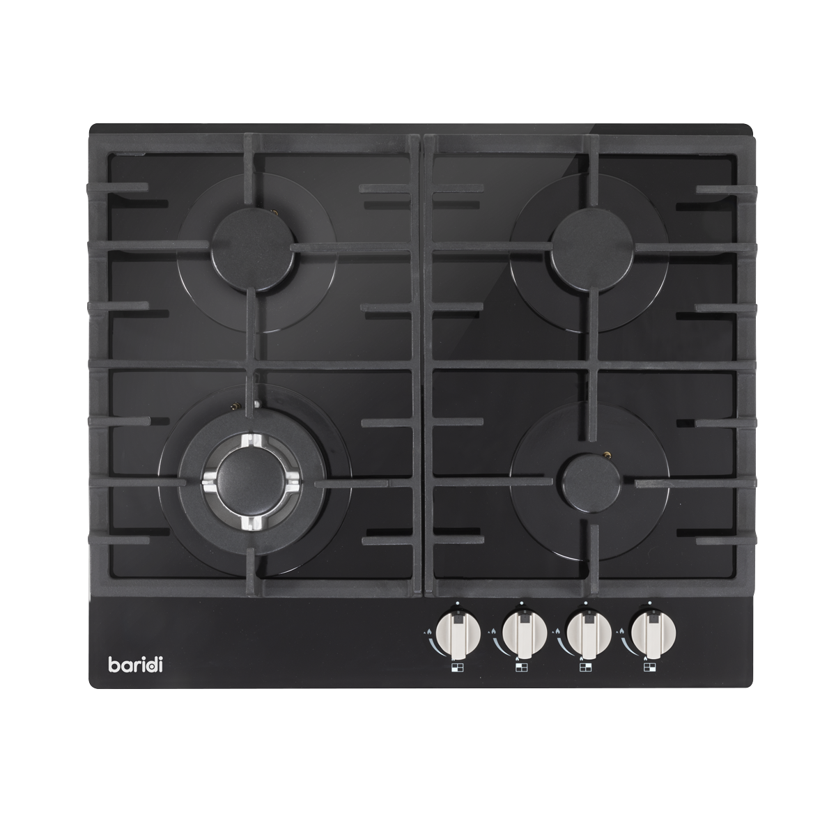 Baridi Gas Hob with 4 Cooking Zones 60cm - Black