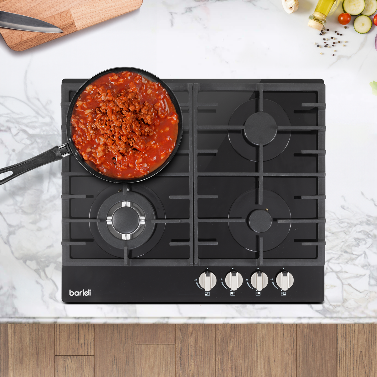 Baridi Built-Under Fan-Assisted Double Oven with Gas Hob Bundle (DH449)