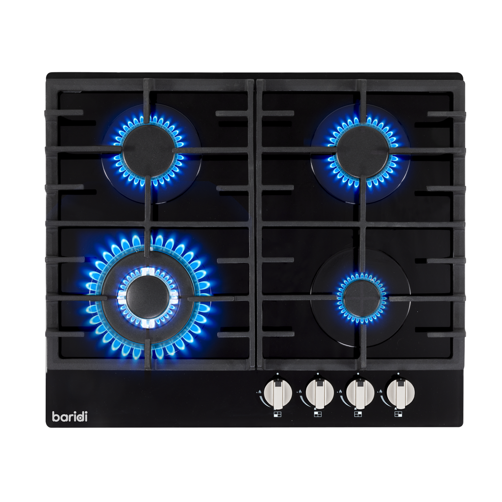 Baridi Built-in Gas Hob 60cm, 4 Cooking Zones, Black (DH226)