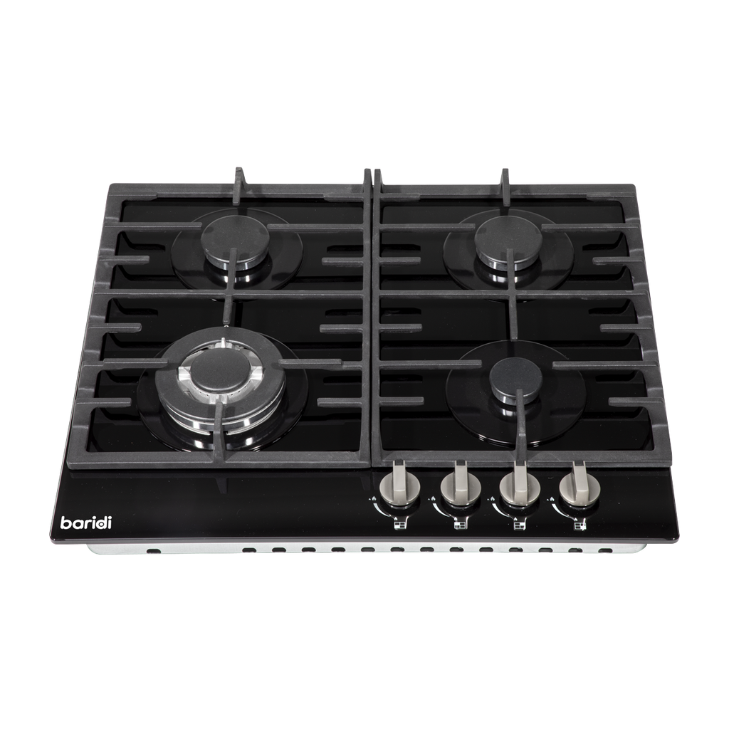 Baridi Built-in Gas Hob 60cm, 4 Cooking Zones, Black (DH226)