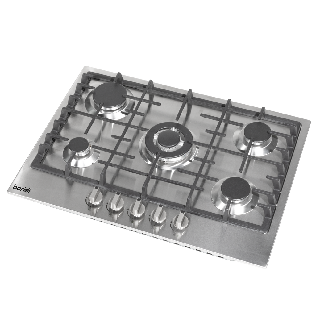 Baridi Built-in Gas Hob 70cm, 5 Cooking Zones, Stainless Steel (DH227)