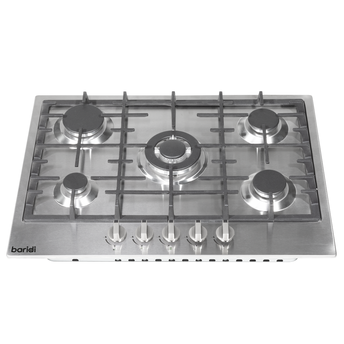 Baridi Built-in Gas Hob 70cm, 5 Cooking Zones, Stainless Steel (DH227)