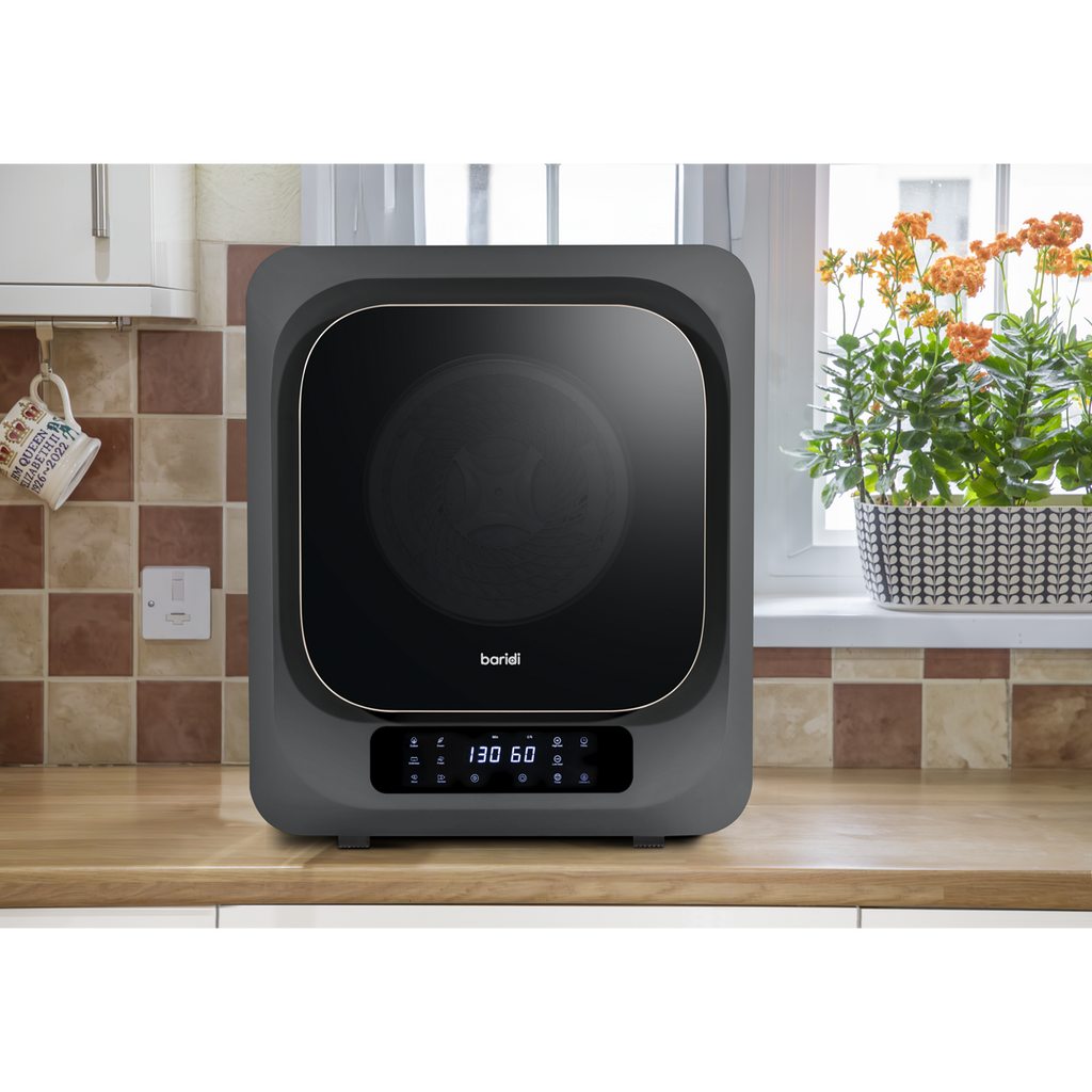 Baridi Tabletop Tumble Dryer with Digital Controls, 2.5kg Capacity, Black (DH229)