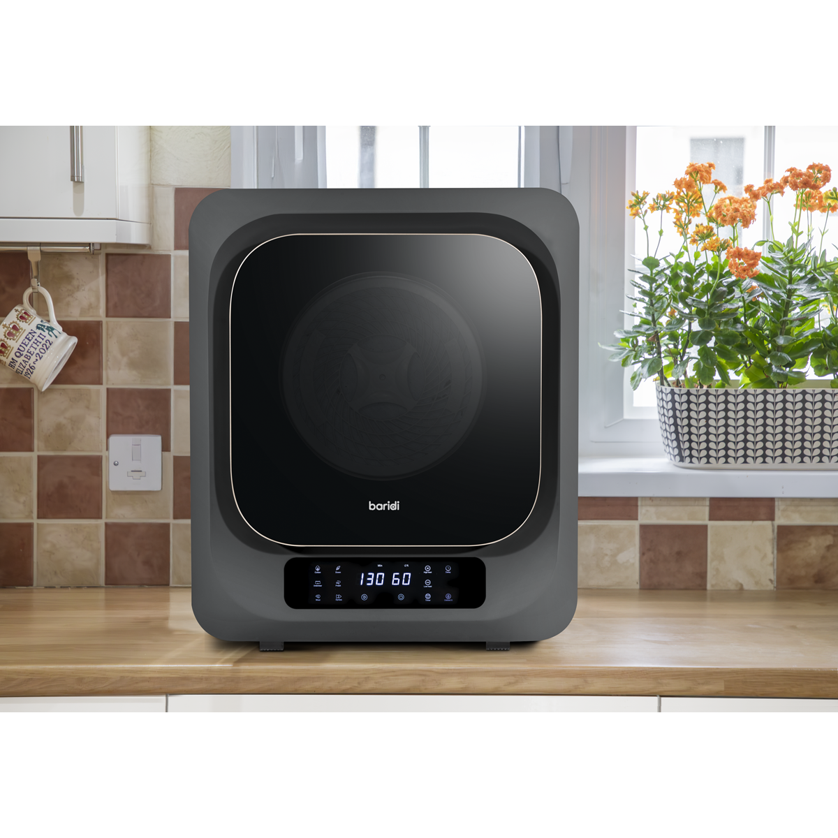 Baridi Tabletop Tumble Dryer with Digital Controls, 2.5kg Capacity, Black (DH229)