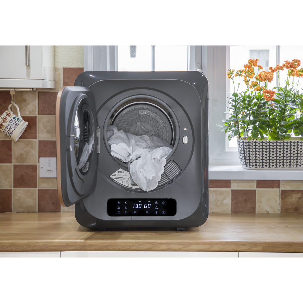 Baridi Tabletop Tumble Dryer with Digital Controls, 2.5kg Capacity, Black (DH229)
