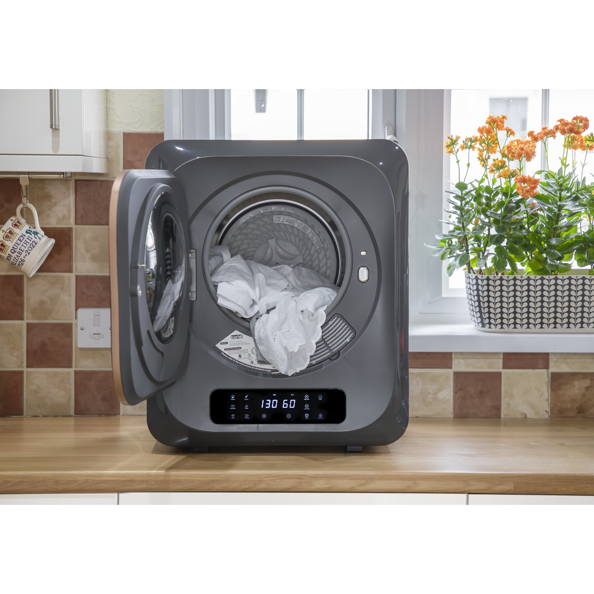 Baridi Tabletop Tumble Dryer with Digital Controls, 2.5kg Capacity, Black (DH229)