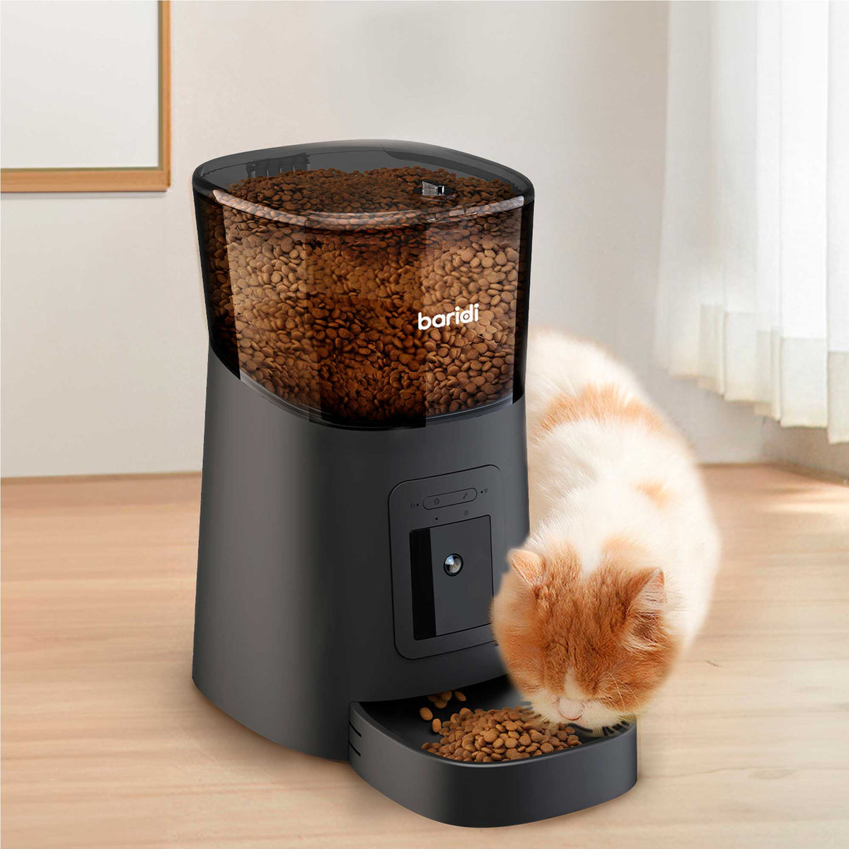Baridi Automatic Pet Feeder with Camera, 6L Capacity, Black (DH231)