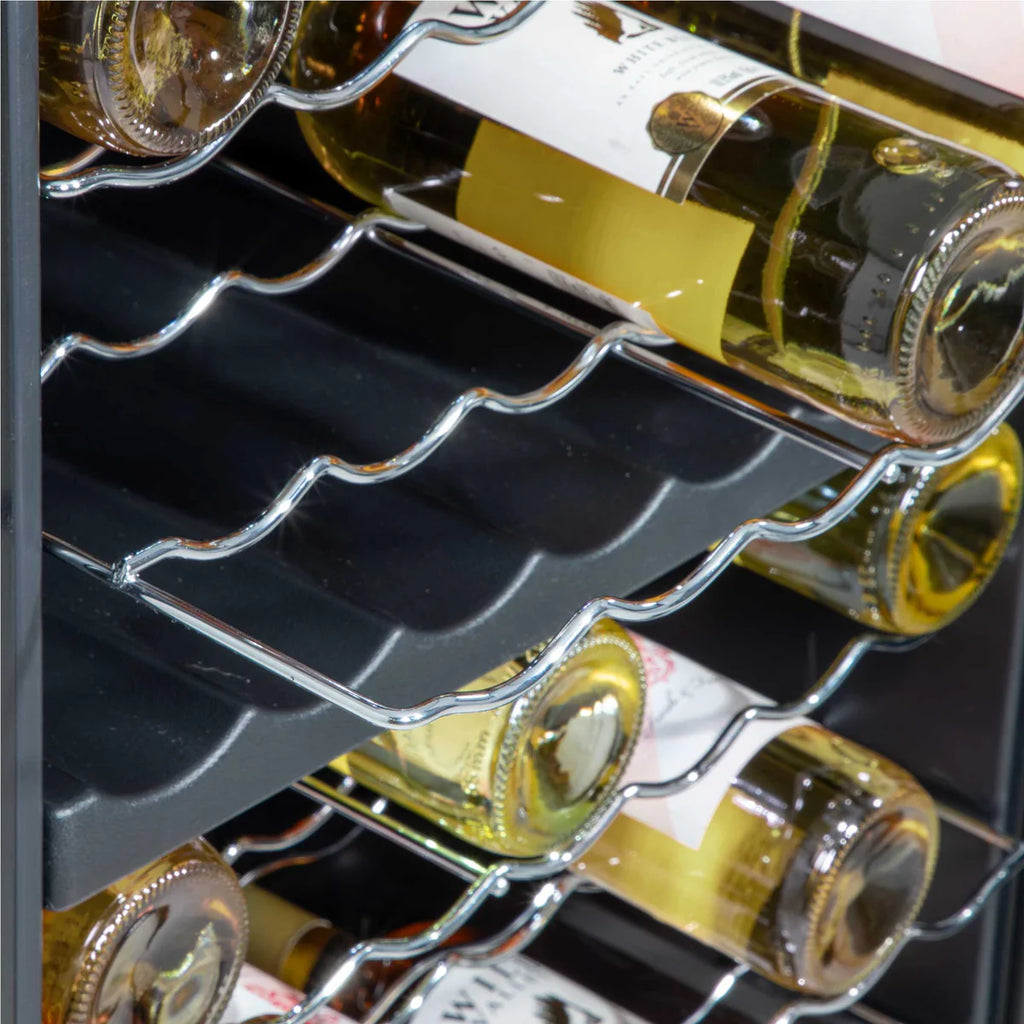 Baridi DH236 Dual Zone Wine Cooler Fridge with Digital Touchscreen Controls, LED Light, 52 Bottle Capacity, Black
