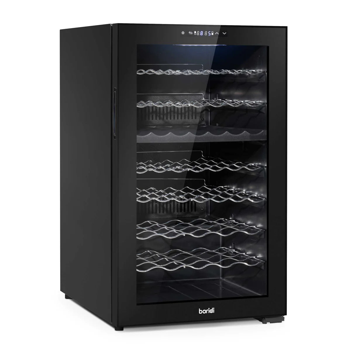 Baridi DH236 Dual Zone Wine Cooler Fridge with Digital Touchscreen Controls, LED Light, 52 Bottle Capacity, Black