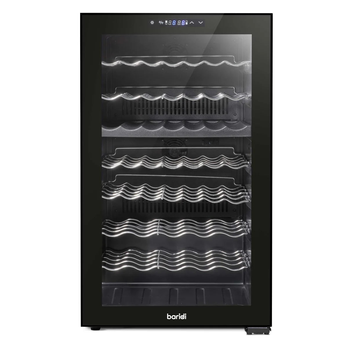 Baridi DH236 Dual Zone Wine Cooler Fridge with Digital Touchscreen Controls, LED Light, 52 Bottle Capacity, Black