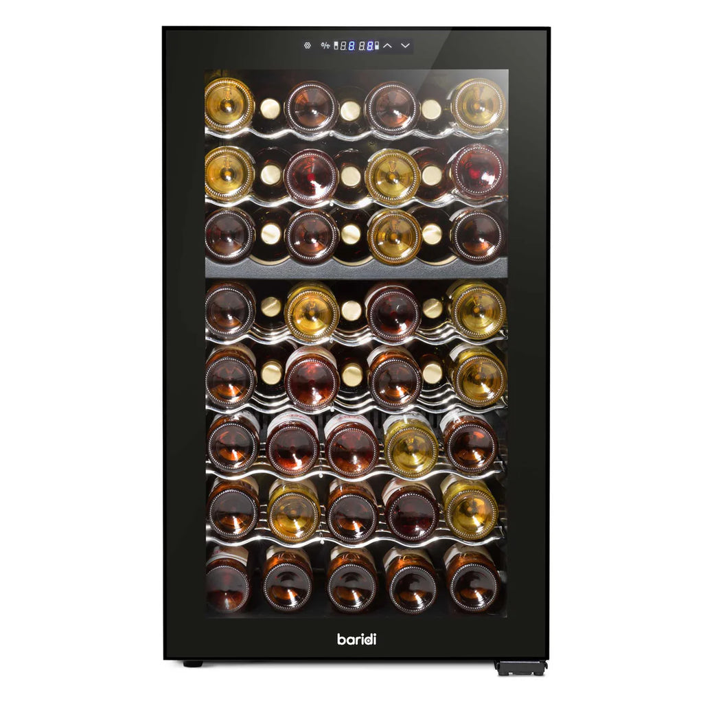 Baridi DH236 Dual Zone Wine Cooler Fridge with Digital Touchscreen Controls, LED Light, 52 Bottle Capacity, Black
