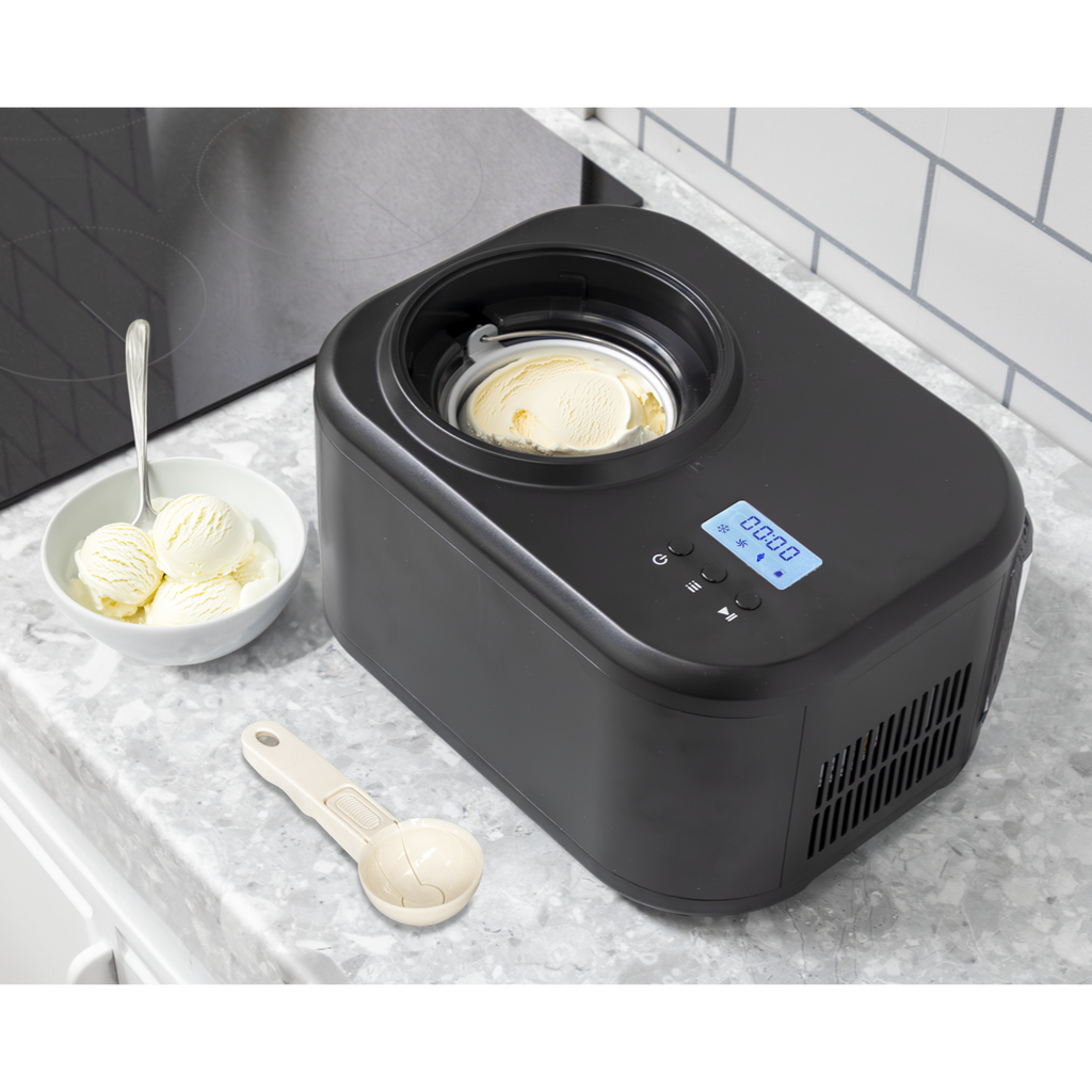 Baridi Automatic Churning Ice Cream Machine, 1L Capacity, Black (DH238)