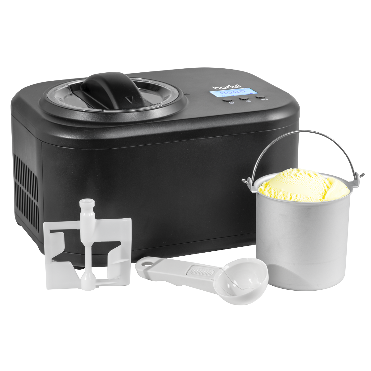 Baridi Automatic Churning Ice Cream Machine 1L Capacity - Black