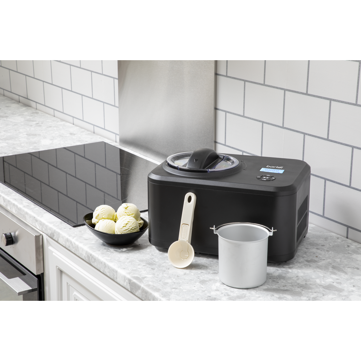 Baridi Automatic Churning Ice Cream Machine, 1.5L Capacity, Black (DH240)