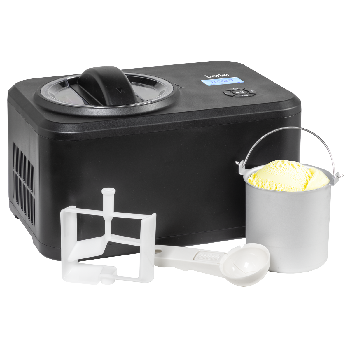 Baridi Automatic Churning Ice Cream Machine, 1.5L Capacity, Black (DH240)