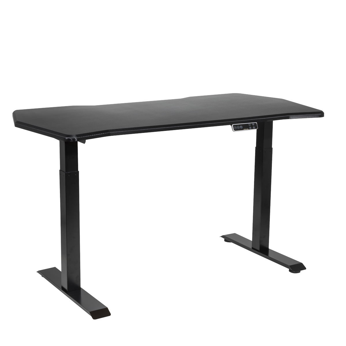 Dellonda Carbon Fibre Effect Electric Height Adjustable Standing Desk, 1400 x 700mm Dual Motor 100kg