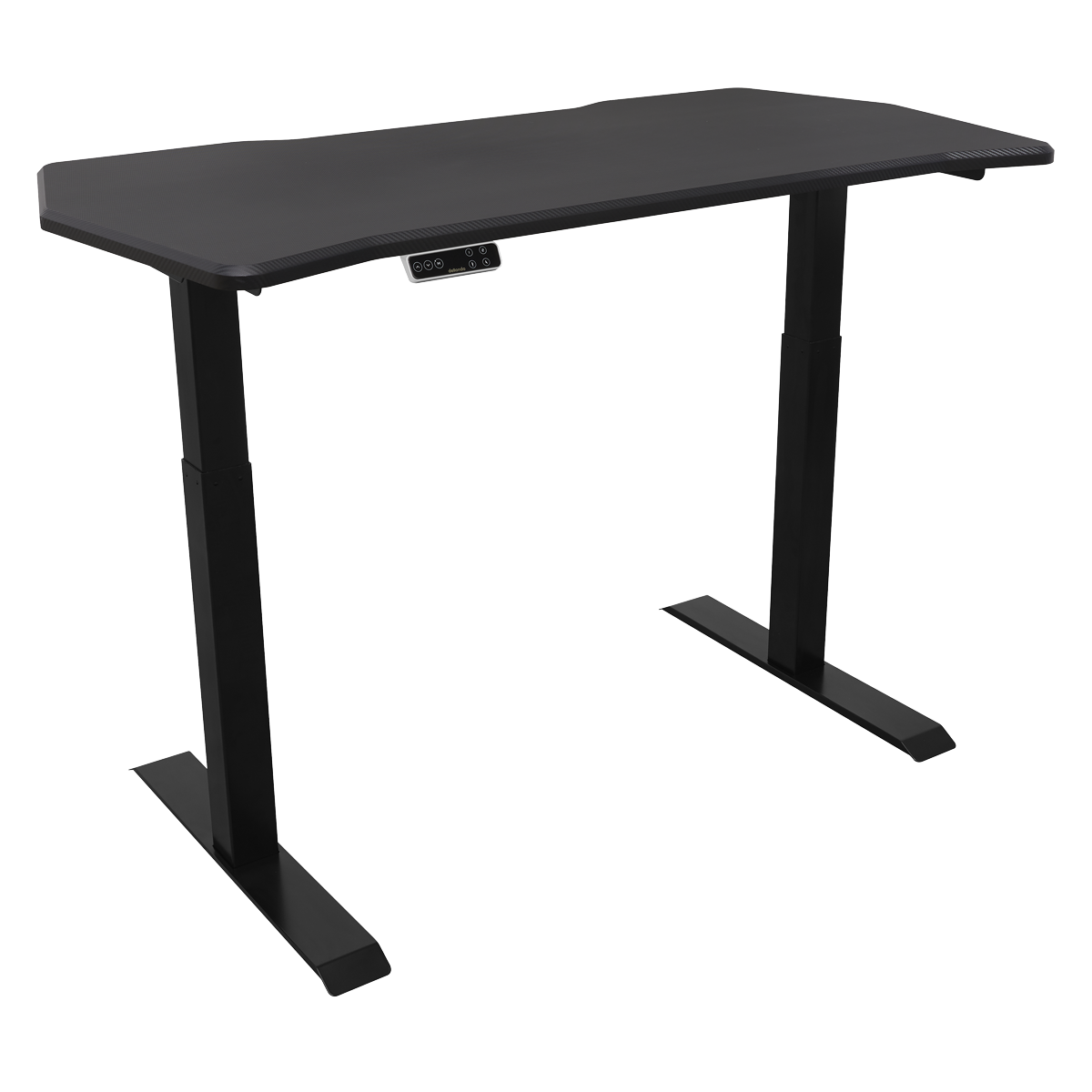 Dellonda Carbon Fibre Effect Electric Height Adjustable Standing Desk, 1400 x 700mm Dual Motor 100kg