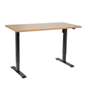 Dellonda Single Motor Height-Adjustable Desk, 140 x 70cm, Oak Desktop (DH242)