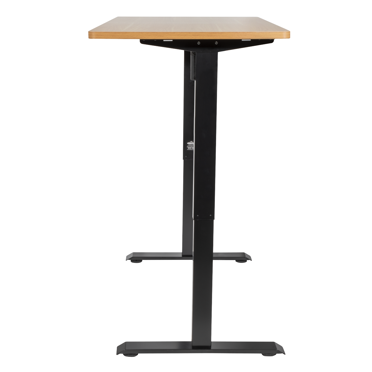 Dellonda Single Motor Height-Adjustable Desk, 140 x 70cm, Oak Desktop (DH242)