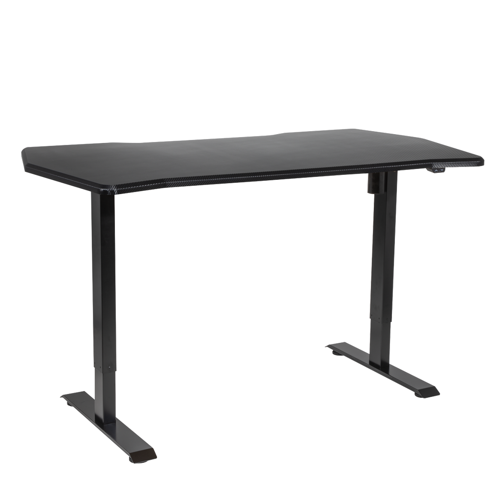 Dellonda Single Motor Height-Adjustable Desk, 140 x 70cm, Carbon Desktop (DH243)