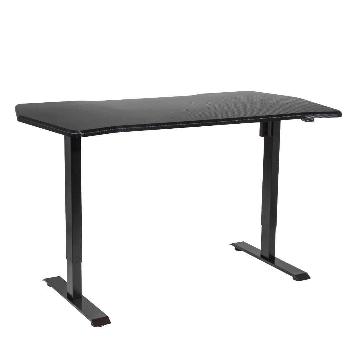 Dellonda Single Motor Height-Adjustable Desk, 140 x 70cm, Carbon Desktop (DH243)