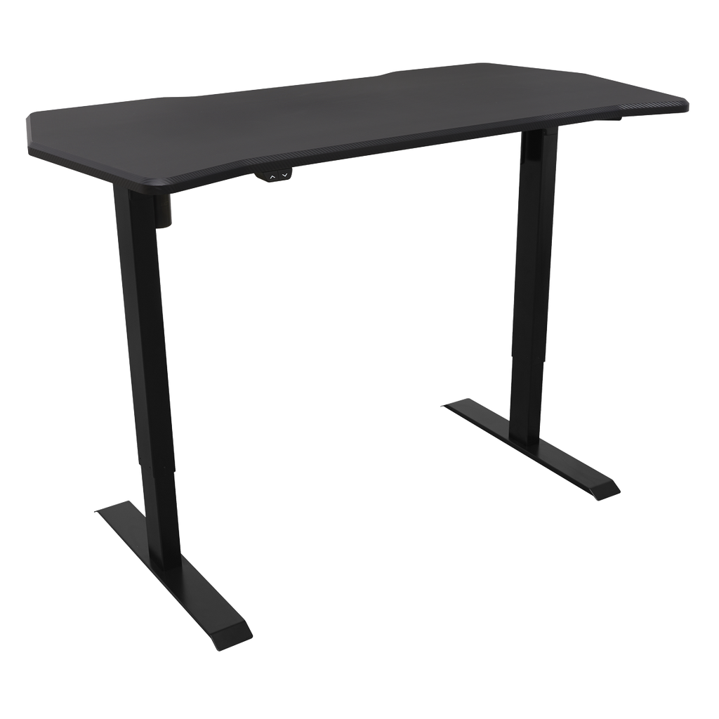 Dellonda Single Motor Height-Adjustable Desk, 140 x 70cm, Carbon Desktop (DH243)
