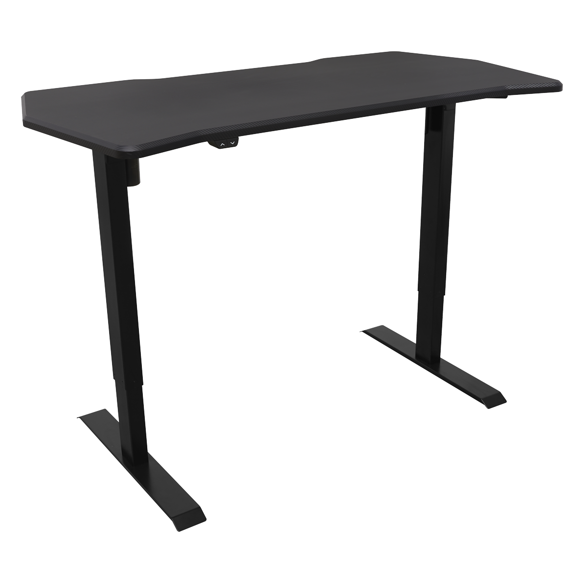 Dellonda Single Motor Height-Adjustable Desk, 140 x 70cm, Carbon Desktop (DH243)