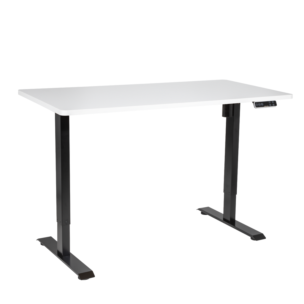 Dellonda Single Motor Height-Adjustable Desk, 140 x 70cm, White Desktop (DH244)