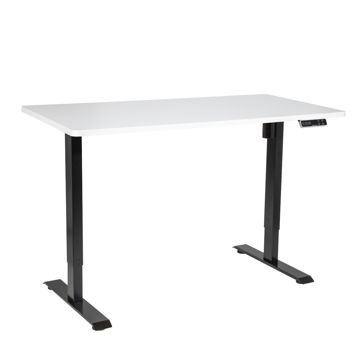 Dellonda Single Motor Height-Adjustable Desk, 140 x 70cm, White Desktop (DH244)